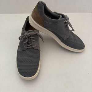 UGG Treadlite Hepner Woven Training Shoes Mens 11.5 Gray Leather Lace Up 1010730